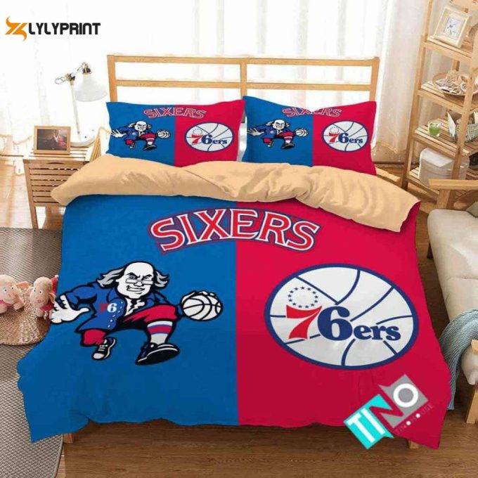 Philadelphia 76Ers Sixers Duvet Cover Bedding Set Gift For Fans 2024 Bd701 1