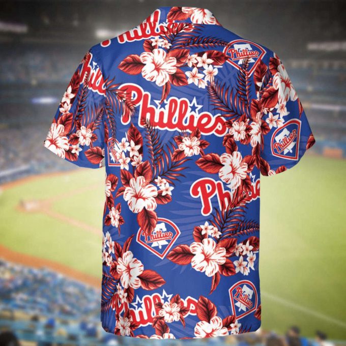 Phillies Baseball Hawaiian Flowers Pattern, Philadelphia Baseball Hawaiian Shirt For Men Women 3