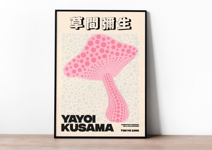 Pink And Blue Yayoi Kusama Print, Yayoi Kusama Poster Download, Exhibition Poster Japanese Art Print 2