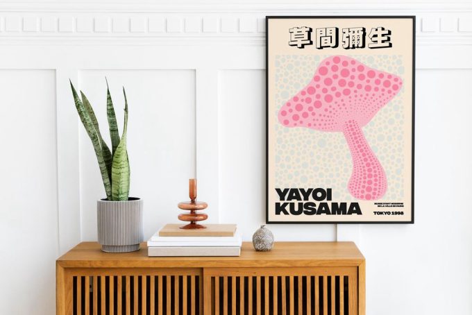 Pink And Blue Yayoi Kusama Print, Yayoi Kusama Poster Download, Exhibition Poster Japanese Art Print 3