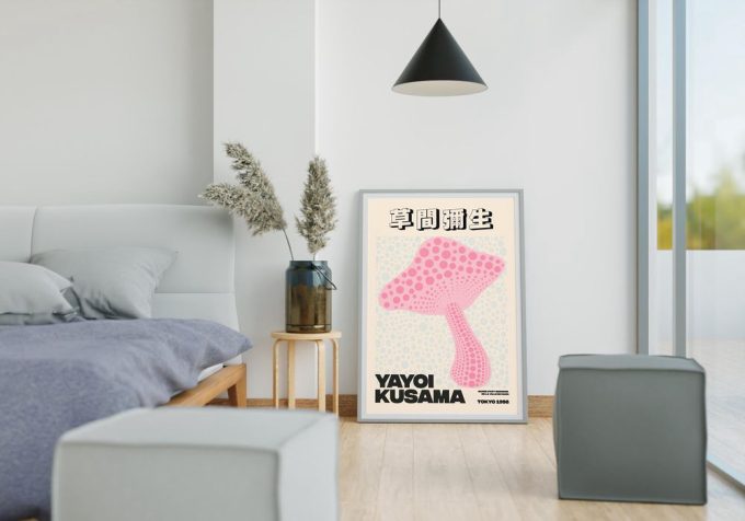 Pink And Blue Yayoi Kusama Print, Yayoi Kusama Poster Download, Exhibition Poster Japanese Art Print 4
