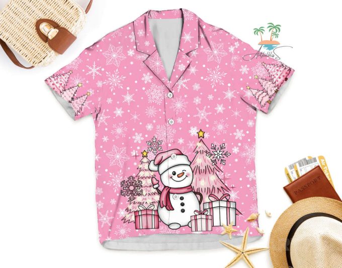 Pink Christmas Breast Cancer Awareness Hawaiian Shirt 5