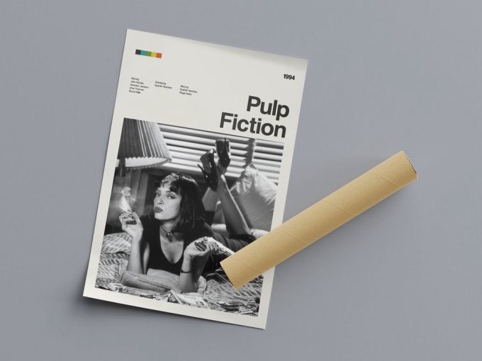 Pulp Fiction Movie Poster, Mid Century Movie Poster 3