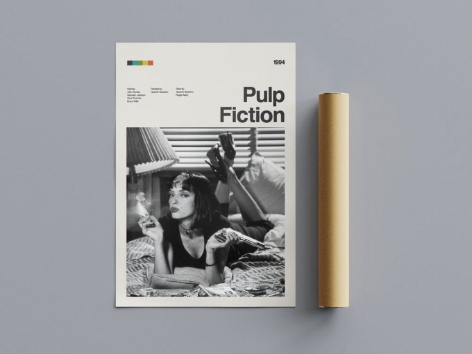 Pulp Fiction Movie Poster, Mid Century Movie Poster 4