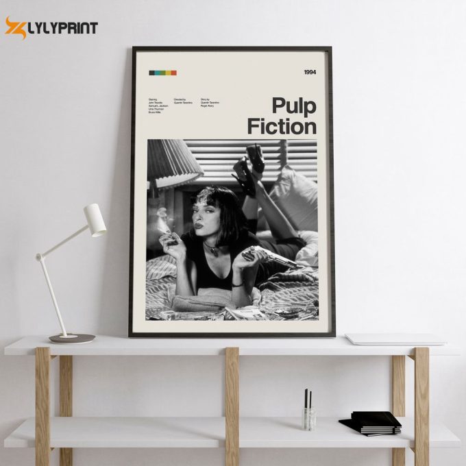 Pulp Fiction Movie Poster, Mid Century Movie Poster 1