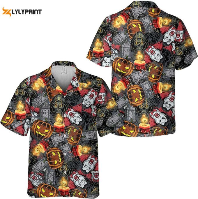 Pumpkin Halloween Hawaiian Shirt, Horror Aloha Shirt 2
