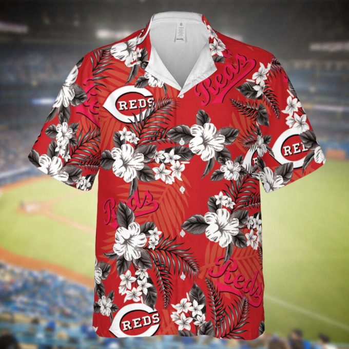 Reds Baseball Hawaiian Flowers Pattern, Cincinnati Baseball Hawaiian Shirt For Men Women Kids 2