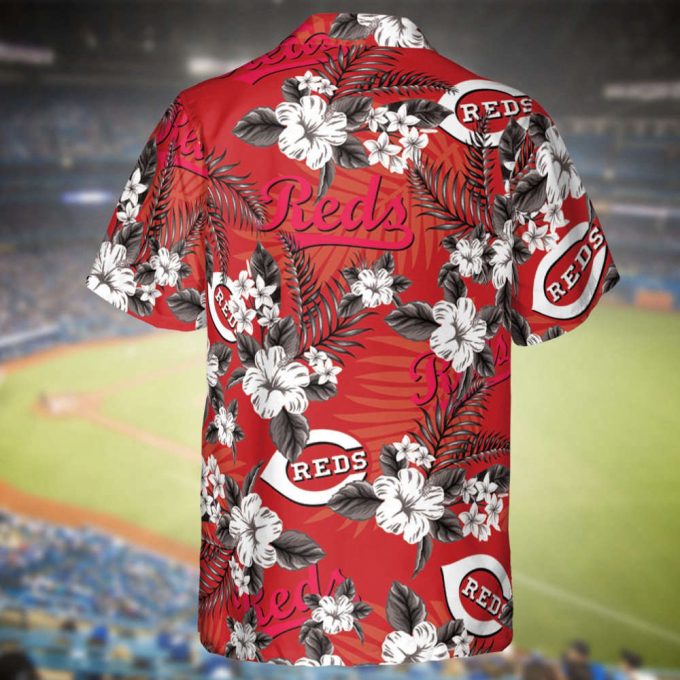 Reds Baseball Hawaiian Flowers Pattern, Cincinnati Baseball Hawaiian Shirt For Men Women Kids 3
