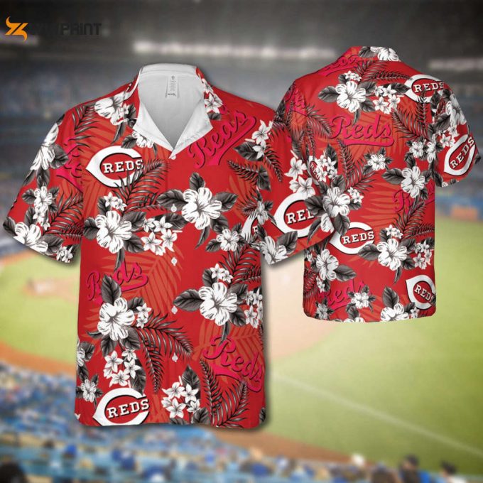 Reds Baseball Hawaiian Flowers Pattern, Cincinnati Baseball Hawaiian Shirt For Men Women Kids 1