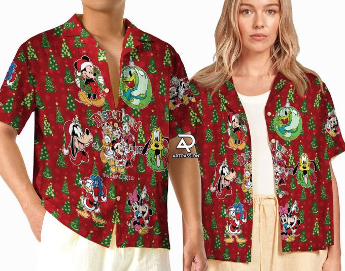 Retro Disneyland Christmas Hawaiian Shirt, Mickey And Friends Christmas 2