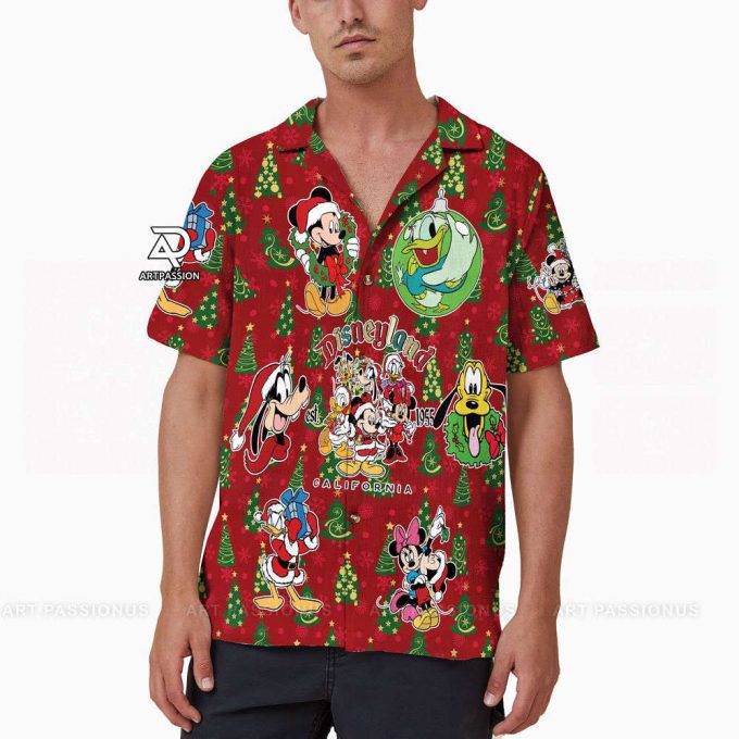 Retro Disneyland Christmas Hawaiian Shirt, Mickey And Friends Christmas 4