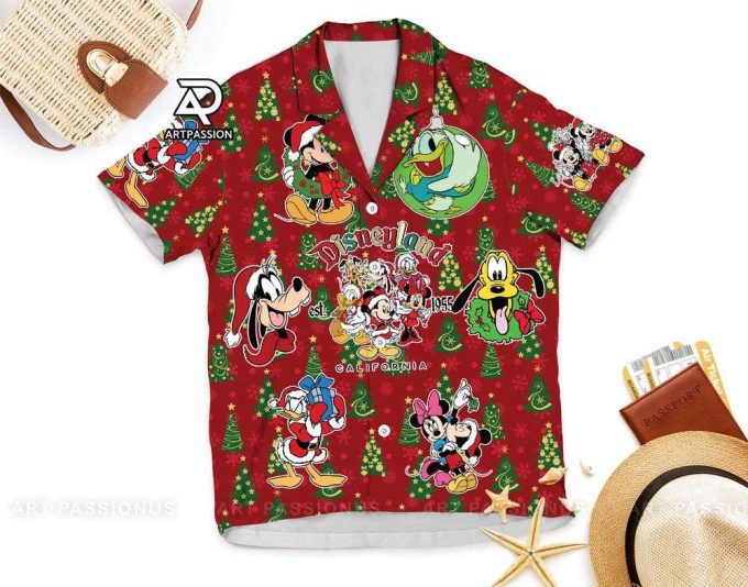 Retro Disneyland Christmas Hawaiian Shirt, Mickey And Friends Christmas 6