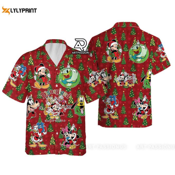 Retro Disneyland Christmas Hawaiian Shirt, Mickey And Friends Christmas 1