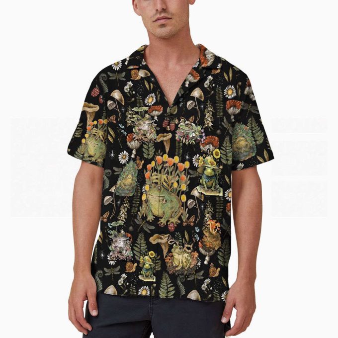 Retro Frog Hat Hawaiian Shirt, Frog Mushroom Shirt 4