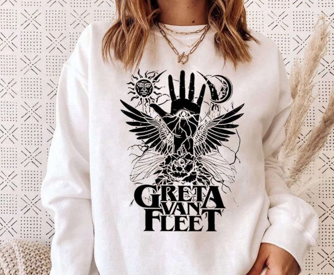 Retro Greta Van Fleet Sweatshirt T-Shirt: Musical Rock Band Graphic Anniversary Gift 2