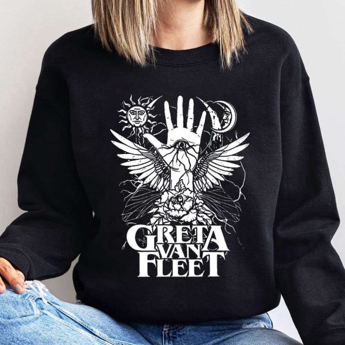 Retro Greta Van Fleet Sweatshirt T-Shirt: Musical Rock Band Graphic Anniversary Gift 4
