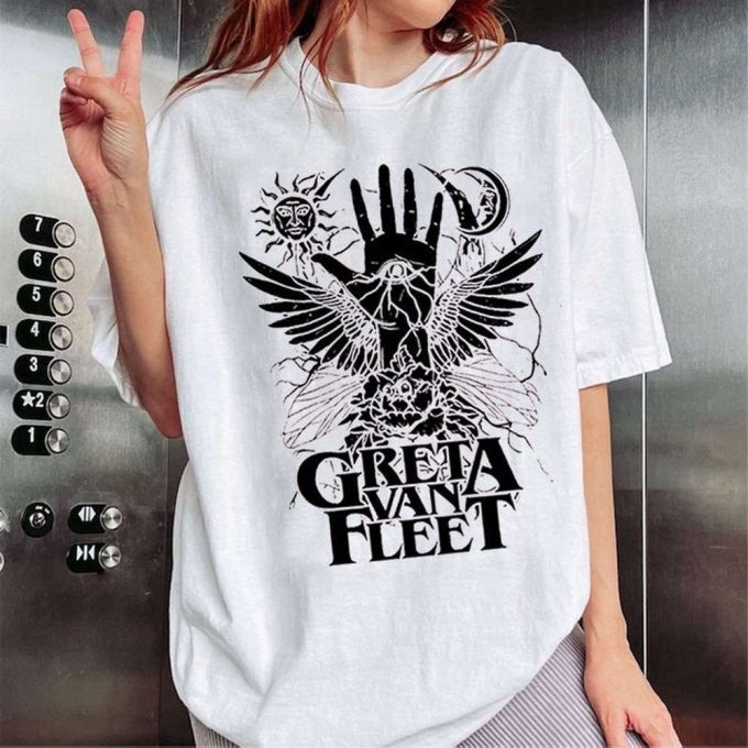 Retro Greta Van Fleet Sweatshirt T-Shirt: Musical Rock Band Graphic Anniversary Gift 7