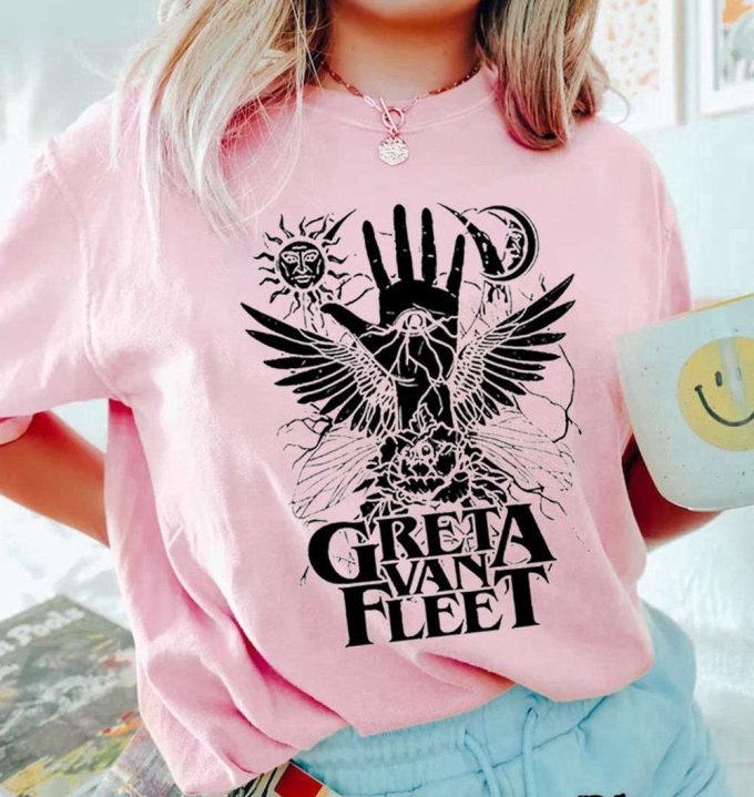 Retro Greta Van Fleet Sweatshirt T-Shirt: Musical Rock Band Graphic Anniversary Gift 8