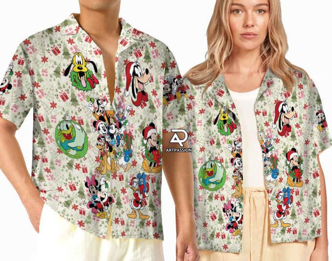 Retro Mickey Mouse Christmas Hawaiian Shirt, Xmas Holiday Disney 2