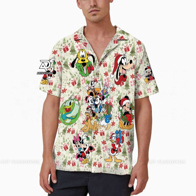 Retro Mickey Mouse Christmas Hawaiian Shirt, Xmas Holiday Disney 4
