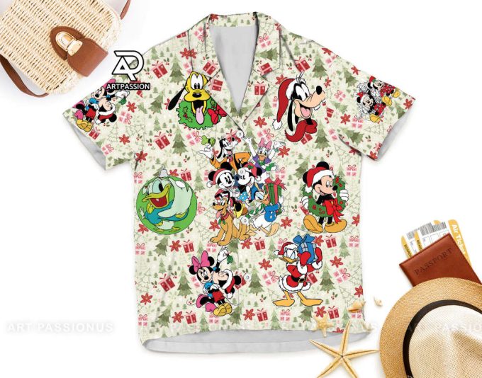 Retro Mickey Mouse Christmas Hawaiian Shirt, Xmas Holiday Disney 6