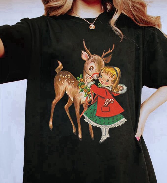 Retro Reindeer Christmas T-Shirt: Classic Holiday Apparel For Rudolph Lovers 3