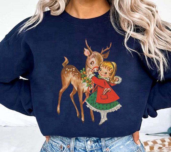 Retro Reindeer Christmas T-Shirt: Classic Holiday Apparel For Rudolph Lovers 5