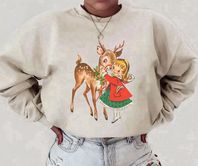 Retro Reindeer Christmas T-Shirt: Classic Holiday Apparel For Rudolph Lovers 6