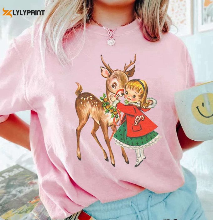 Retro Reindeer Christmas T-Shirt: Classic Holiday Apparel For Rudolph Lovers 1