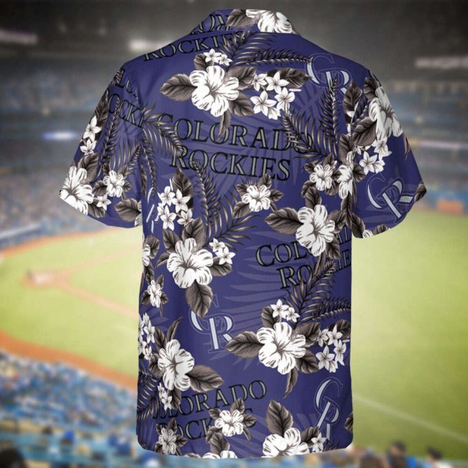 Rockies Baseball Hawaiian Flowers Pattern, Colorado Baseball Hawaiian Shirt For Men Women 3