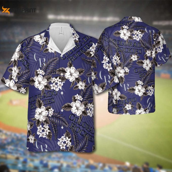 Rockies Baseball Hawaiian Flowers Pattern, Colorado Baseball Hawaiian Shirt For Men Women 1