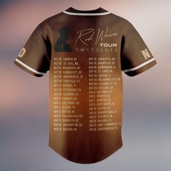 Rod Wave Baseball Jersey, Nostalgia 2023 Tour Shirt 3