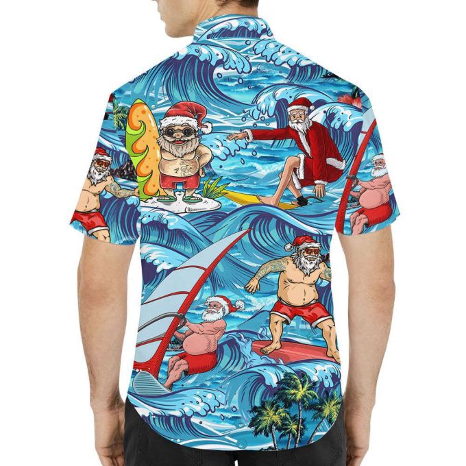 Santa Claus Hawaiian Shirt, Tropical Surfing Santa Hawaiian 5
