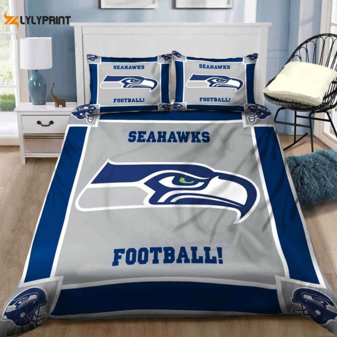 Seattle Seahawks Duvet Cover Bedding Set Gift For Fans 1