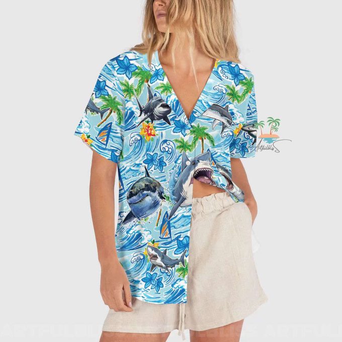 Shark Aloha Hawaiian Shirt, Beach Party Shark Lover Hawaii Shirt 3