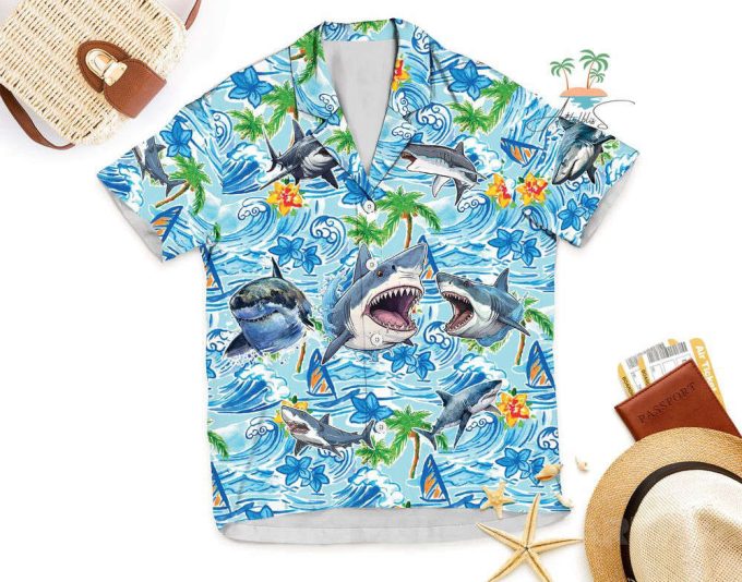 Shark Aloha Hawaiian Shirt, Beach Party Shark Lover Hawaii Shirt 5