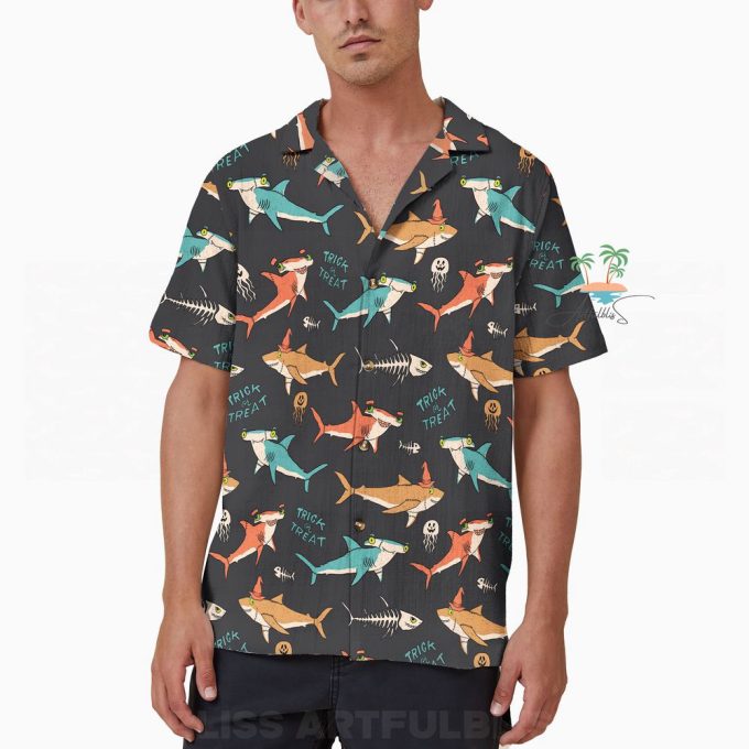 Shark Halloween Trick Or Treat Hawaiian Shirt 4