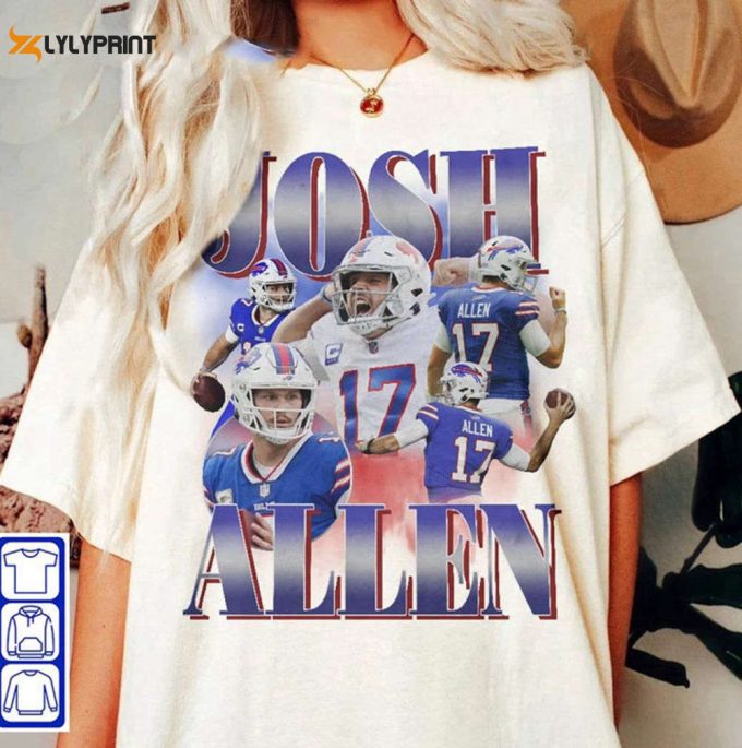 Shop The Official Josh Allen Buffalo Bills T-Shirt Sweatshirt &Amp;Amp; Hoodie 1