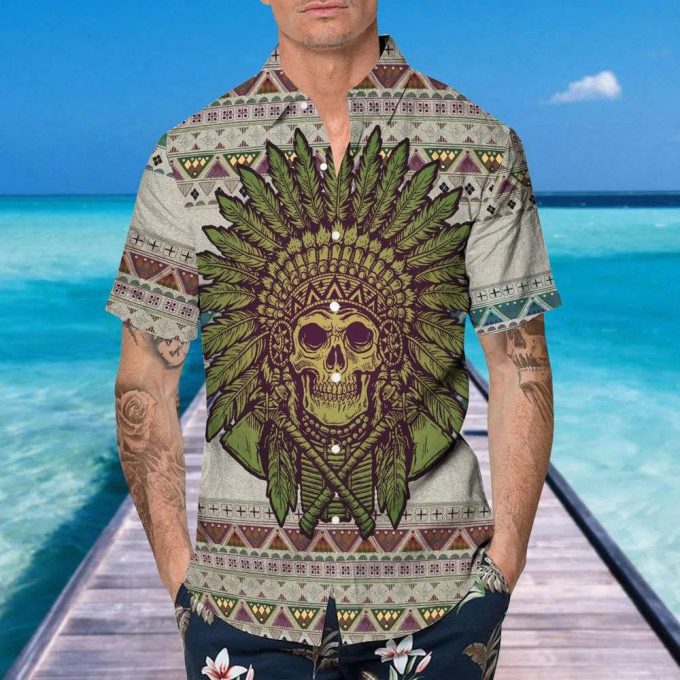 Skull Aboriginal Hawaiian Shirt, This Trends Summer Beach Shirt 2