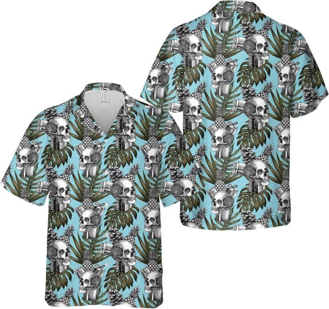 Skull And Pineapple Hawaiian Shirt, Horror Aloha Shirt 5