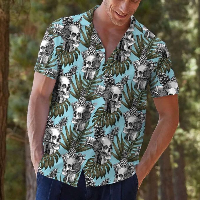 Skull And Pineapple Hawaiian Shirt, Horror Aloha Shirt 6