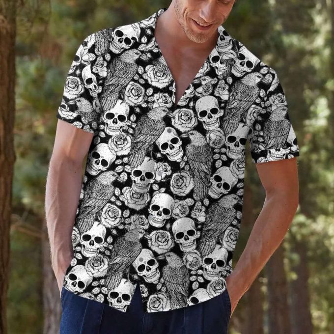 Skull Hawaiian Shirt, Horror Aloha Shirt 4