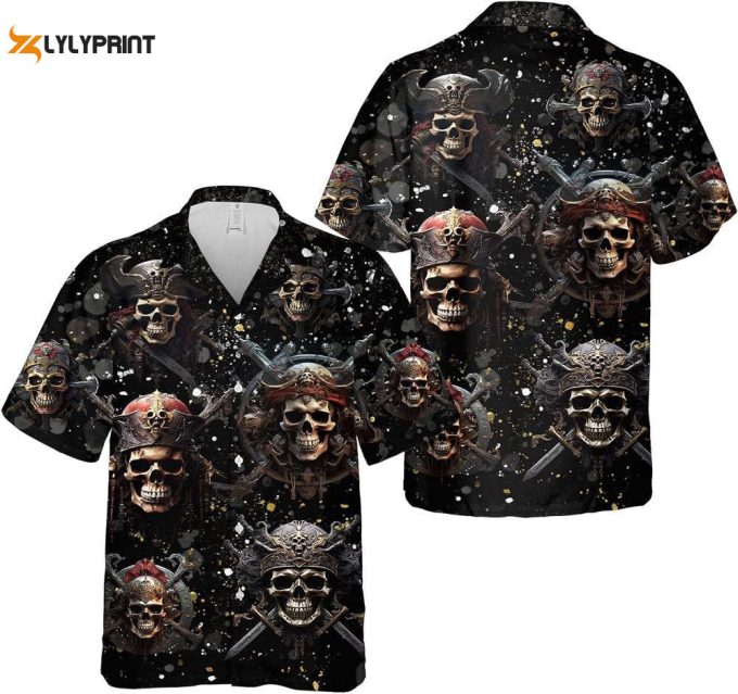 Skull Pirate Hawaiian Shirt, Horror Aloha Shirt 2