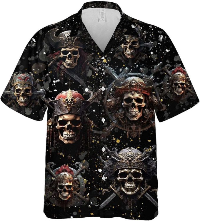 Skull Pirate Hawaiian Shirt, Horror Aloha Shirt 3
