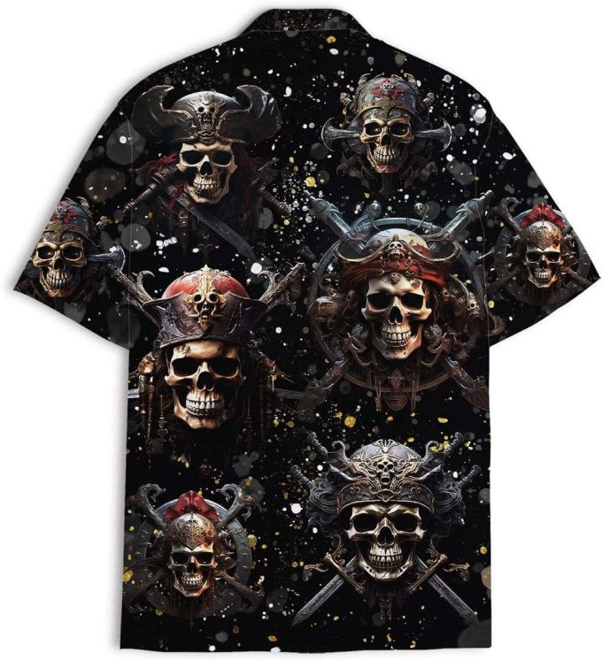 Skull Pirate Hawaiian Shirt, Horror Aloha Shirt 4