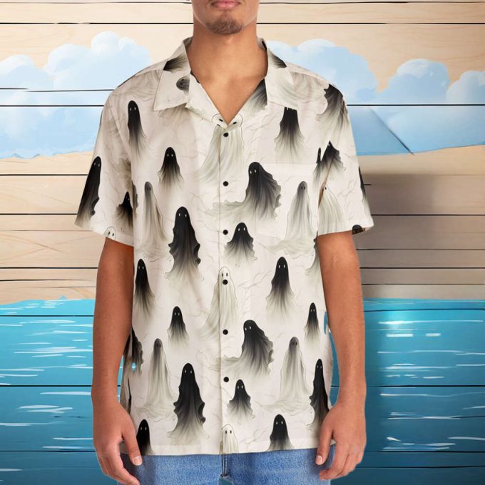 Spooky Surreal Ghost Hawaiian Shirt | Halloween 3