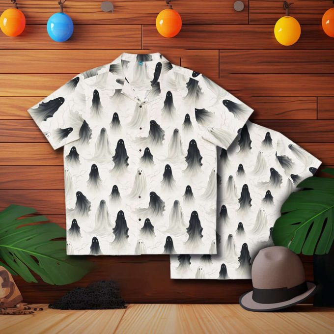 Spooky Surreal Ghost Hawaiian Shirt | Halloween 4