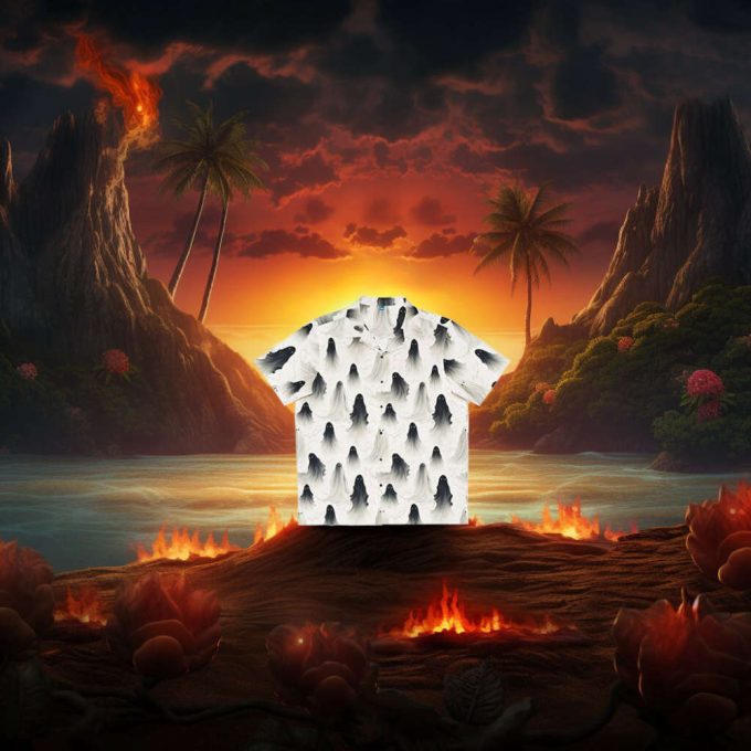 Spooky Surreal Ghost Hawaiian Shirt | Halloween 8