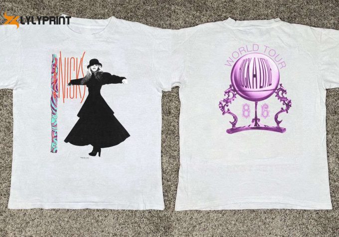 Stevie Nicks Rock A Little World Tour 1986 T-Shirt: 80S Concert Shirt Halloween Gift 1