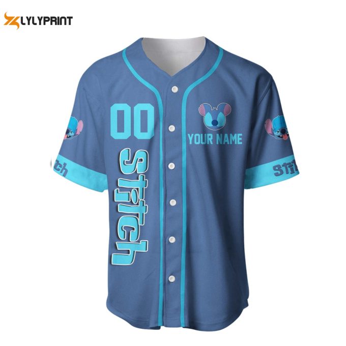 Stitch Baby Denim Blue | Disney Baseball Jersey Personalized 1